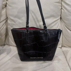 Dooney & Bourke Black Croc-Pattern Tote